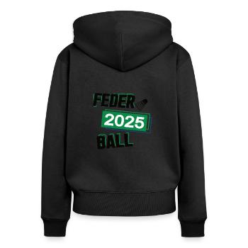 Federball Spieler Team Turnier Mannschaft in 2025 - Frauen Premium Bio Zip Hoodie - Schwarz - Hinten - Julia (174cm)