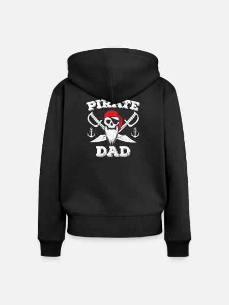 Piratenvater - Frauen Premium Bio Zip Hoodie - Schwarz