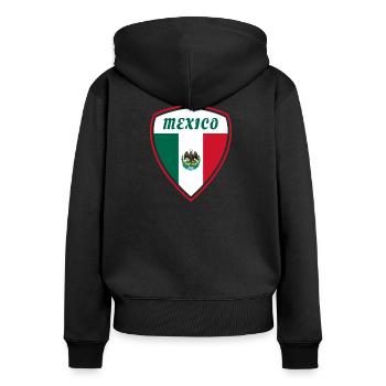 Mexiko Wappen Flagge Zentralamerika Geschenk - Frauen Premium Bio Zip Hoodie - Schwarz - Hinten - Julia (174cm)