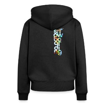 Snowboard - Frauen Premium Bio Zip Hoodie - Schwarz - Hinten - Julia (174cm)