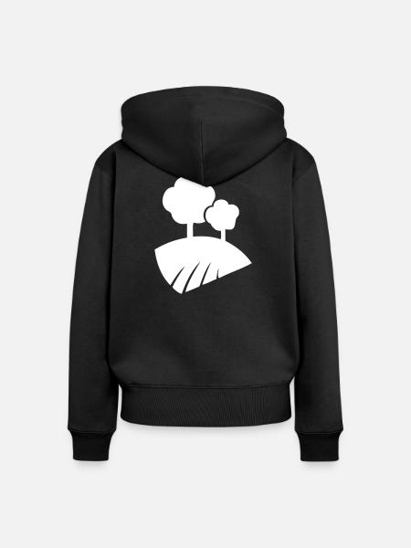 Landschaft mit Bäumen - Frauen Premium Bio Zip Hoodie - Schwarz