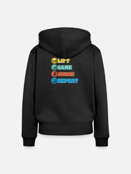 Anime - Frauen Premium Bio Zip Hoodie - Schwarz