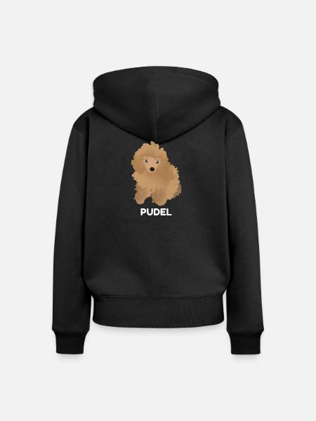 Pudel Welpe - Frauen Premium Bio Zip Hoodie - Schwarz