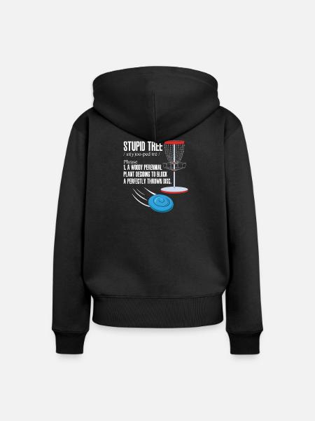 Disc Golf - Frauen Premium Bio Zip Hoodie - Schwarz