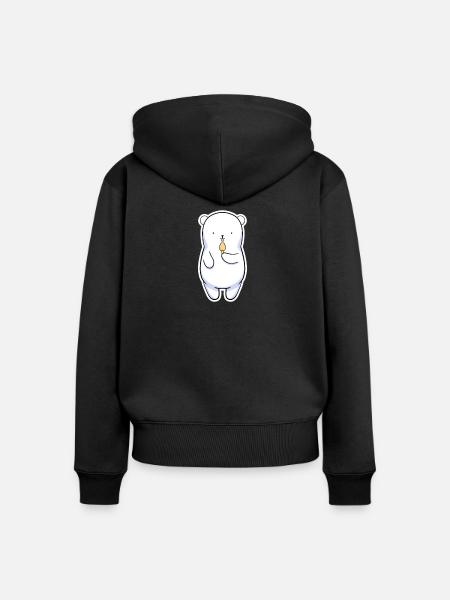 Eisbär - Frauen Premium Bio Zip Hoodie - Schwarz