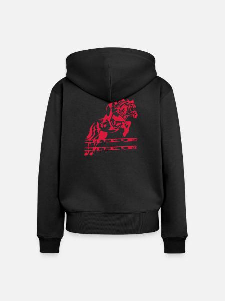 Reiten Reiter Springen - Frauen Premium Bio Zip Hoodie - Schwarz