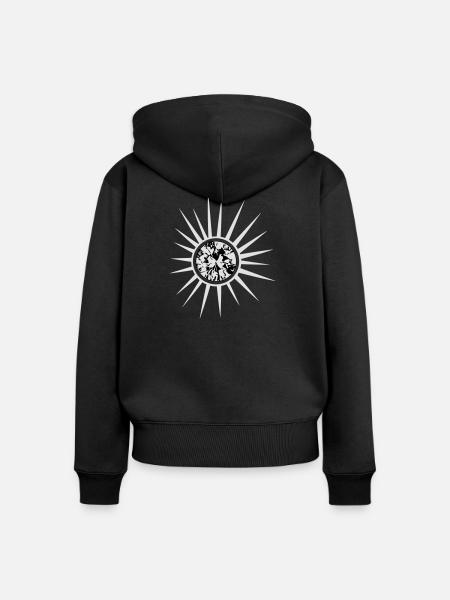 Diamant Sonne Sommer - Frauen Premium Bio Zip Hoodie - Schwarz