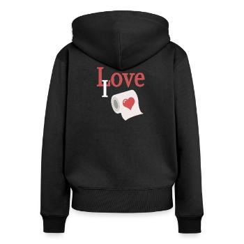 Love role with heart - Women's Premium Organic Zip Hoodie - black - Back - Julia (174cm)