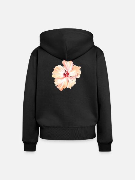 Blume - Frauen Premium Bio Zip Hoodie - Schwarz