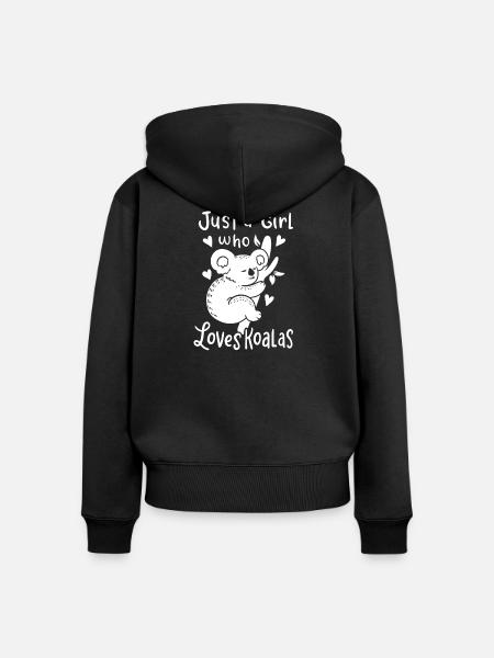 Koalas - Frauen Premium Bio Zip Hoodie - Schwarz