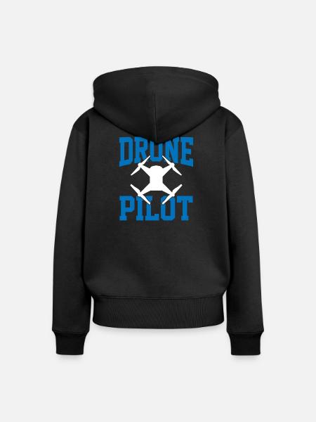 Drohnenpilot - Frauen Premium Bio Zip Hoodie - Schwarz