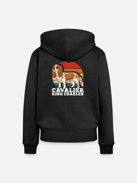 Cavalier King Charles - Frauen Premium Bio Zip Hoodie - Schwarz