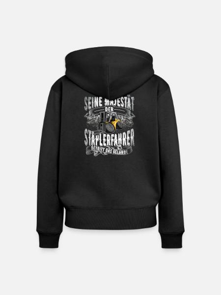 Staplerfahrer - Frauen Premium Bio Zip Hoodie - Schwarz