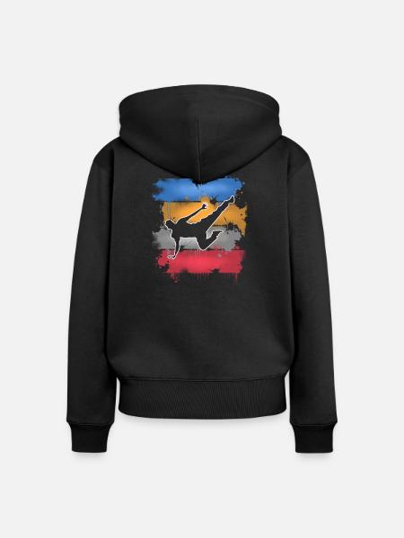 Breakdance - Frauen Premium Bio Zip Hoodie - Schwarz