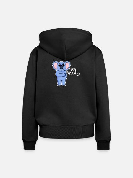 Koala lustig - Er war es - Frauen Premium Bio Zip Hoodie - Schwarz