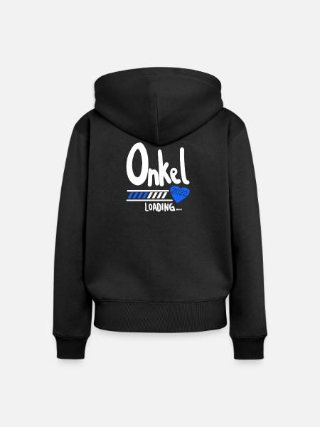 Onkel 2022 loading - Frauen Premium Bio Zip Hoodie - Schwarz