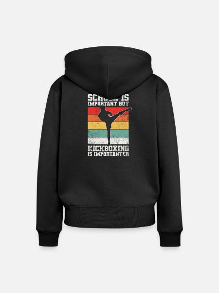 Kickboxen Kickboxer - Frauen Premium Bio Zip Hoodie - Schwarz