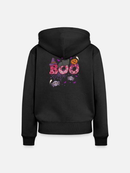 Halloween Boo Halloween-Kostüm - Frauen Premium Bio Zip Hoodie - Schwarz