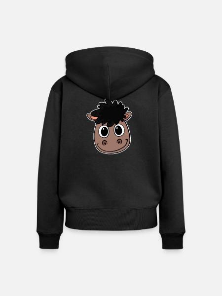 Pferd - Frauen Premium Bio Zip Hoodie - Schwarz