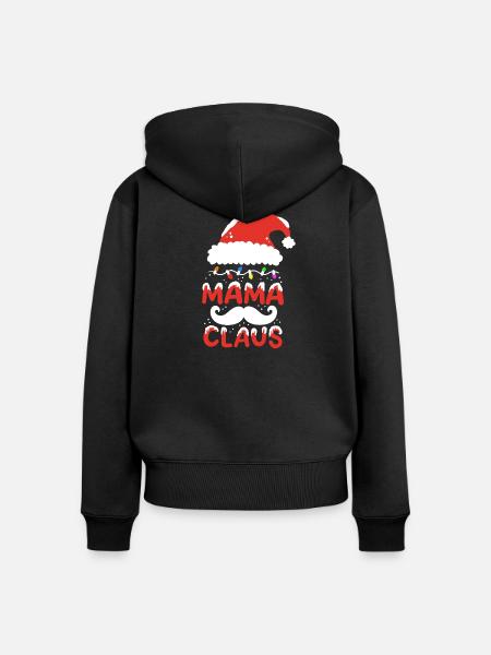 Weihnachten Mama Claus Mutter - Frauen Premium Bio Zip Hoodie - Schwarz