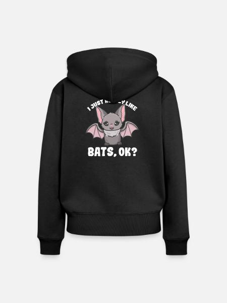 Fledermäuse Fledermausliebhaber - Frauen Premium Bio Zip Hoodie - Schwarz
