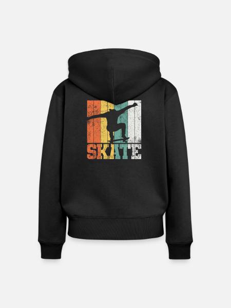 Skateboarden Skateboarder - Frauen Premium Bio Zip Hoodie - Schwarz