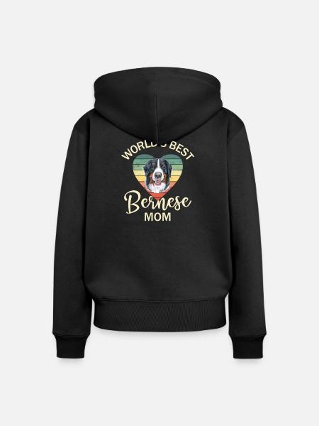Berner Sennenhund - Frauen Premium Bio Zip Hoodie - Schwarz