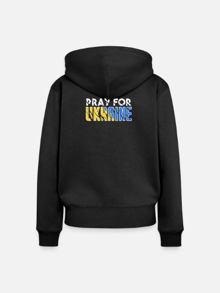 Ukraine - Frauen Premium Bio Zip Hoodie - Schwarz