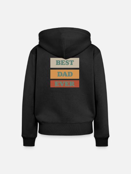 BEST DAD EVER - Frauen Premium Bio Zip Hoodie - Schwarz