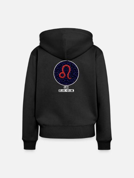 Leo 23.07.- 23.08. - Frauen Premium Bio Zip Hoodie - Schwarz