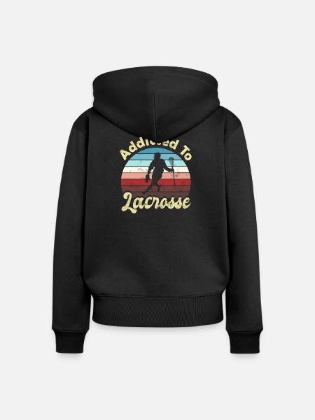 Lacrosse - Frauen Premium Bio Zip Hoodie - Schwarz