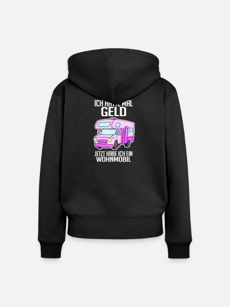 Wohnmobil Wohnwagen Campen Camping - Frauen Premium Bio Zip Hoodie - Schwarz