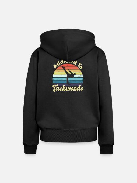 Taekwondo - Frauen Premium Bio Zip Hoodie - Schwarz