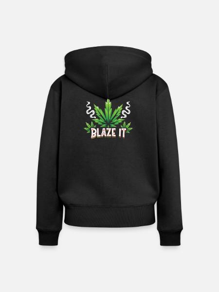 Blaze it - Frauen Premium Bio Zip Hoodie - Schwarz