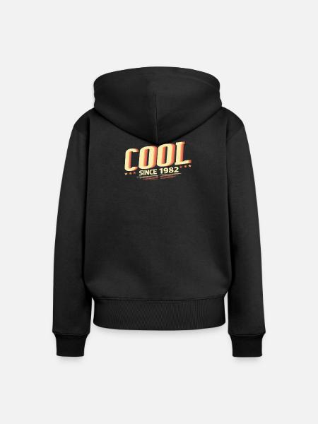 Cool seit 1982 - Frauen Premium Bio Zip Hoodie - Schwarz