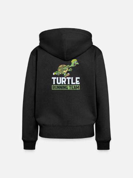 Turtle running team neu - Frauen Premium Bio Zip Hoodie - Schwarz
