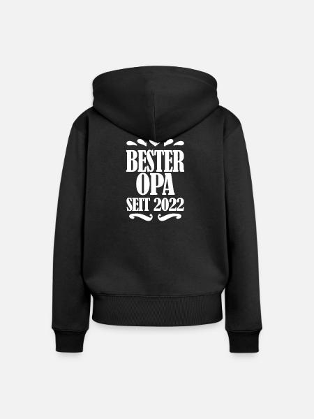 Bester Opa seit 2022 - Frauen Premium Bio Zip Hoodie - Schwarz