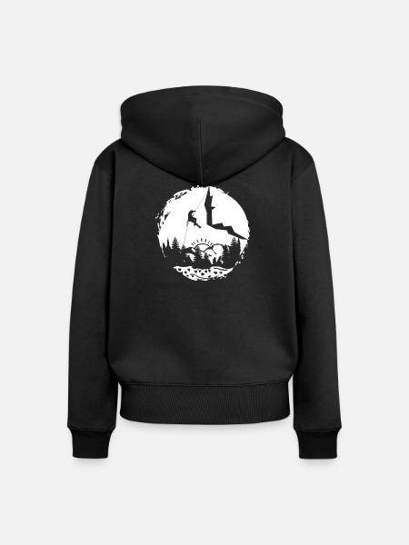 Time to Climb - Climbing Lovers - Frauen Premium Bio Zip Hoodie - Schwarz