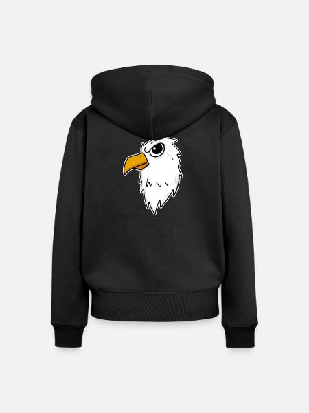 Adler Kopf - Frauen Premium Bio Zip Hoodie - Schwarz
