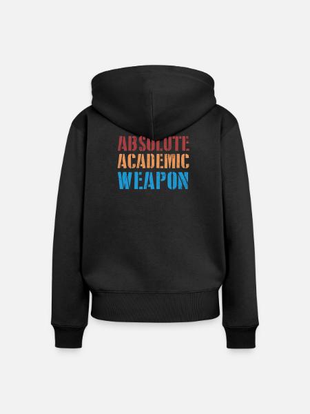 Studenten Absolute Academic Weapon - Frauen Premium Bio Zip Hoodie - Schwarz