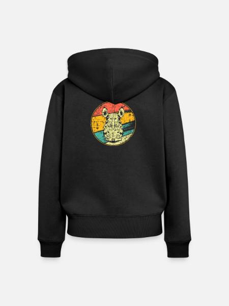 Nashorn - Frauen Premium Bio Zip Hoodie - Schwarz