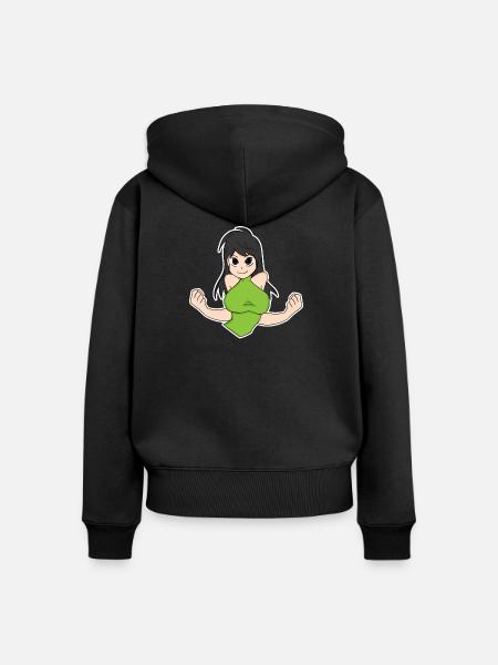 Anime - Frauen Premium Bio Zip Hoodie - Schwarz