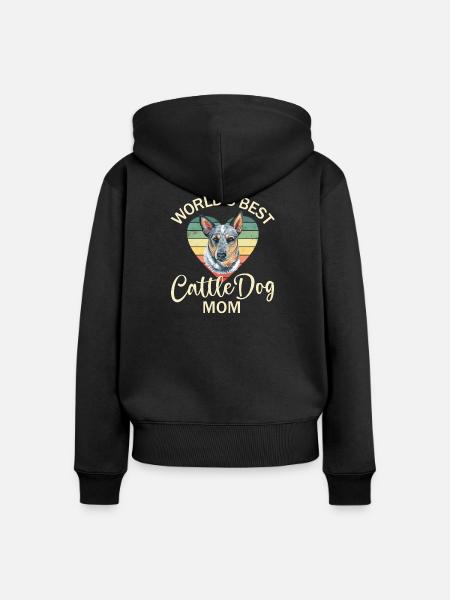 Australian Cattle Dog - Frauen Premium Bio Zip Hoodie - Schwarz