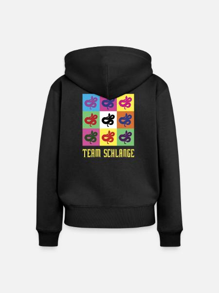 Team Schlange - Frauen Premium Bio Zip Hoodie - Schwarz