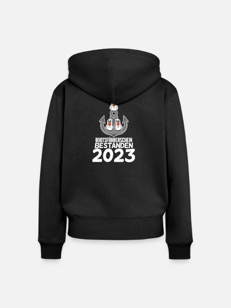 Bootsführerschein 2023 - Frauen Premium Bio Zip Hoodie - Schwarz
