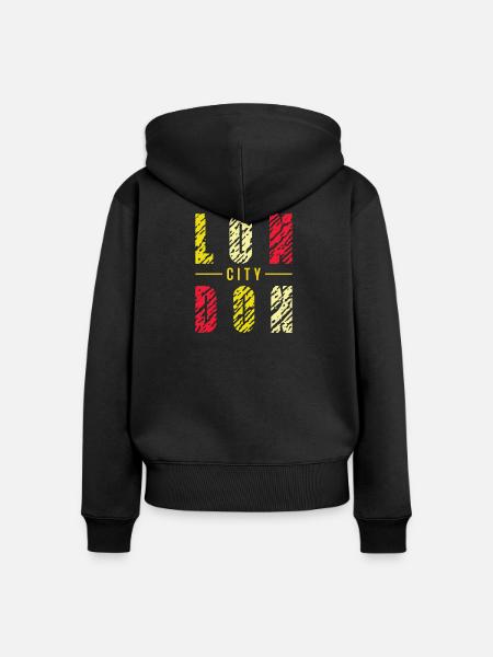 London - Frauen Premium Bio Zip Hoodie - Schwarz