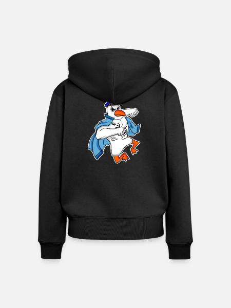 Möwe Kapitän Faust - Frauen Premium Bio Zip Hoodie - Schwarz