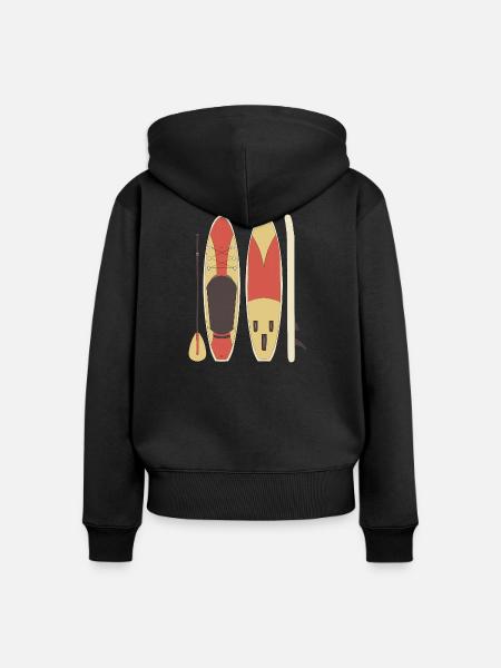 Standup-Paddling - Frauen Premium Bio Zip Hoodie - Schwarz