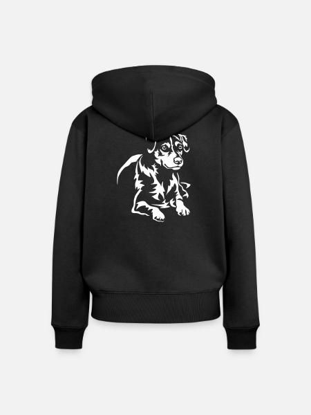 Dansk Svensk Gaardhond "Black Edition" - Frauen Premium Bio Zip Hoodie - Schwarz