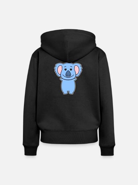 Koala - Frauen Premium Bio Zip Hoodie - Schwarz